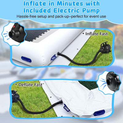 CZGBRO Aufblasbare Bumper-Car-Rennstrecke – Mini-Rennbahn mit Pumpe für Kinder ohne Boden (Weiß, 9,5 × 9,5FT)