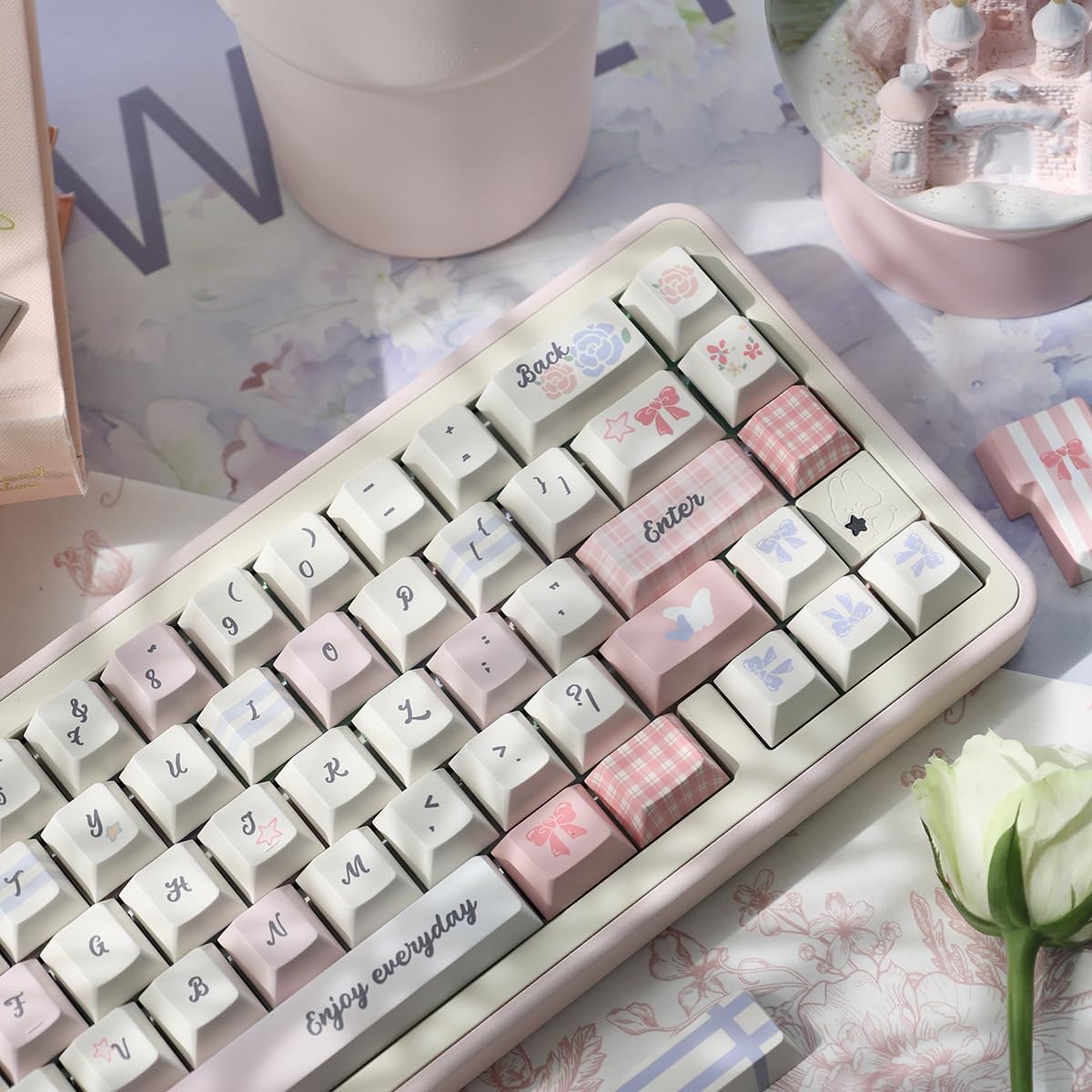 156 Tasten PBT Dye Sub Individuelle Lila Tastenkappen URE Profil Schmetterling Tastenkappen-Set Passend für 95% 75% 65% 60% Cherry Mx Switches Mechanische Tastatur