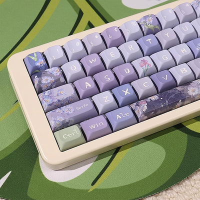 156 Tasten PBT Dye Sub Individuelle Lila Tastenkappen URE Profil Schmetterling Tastenkappen-Set Passend für 95% 75% 65% 60% Cherry Mx Switches Mechanische Tastatur