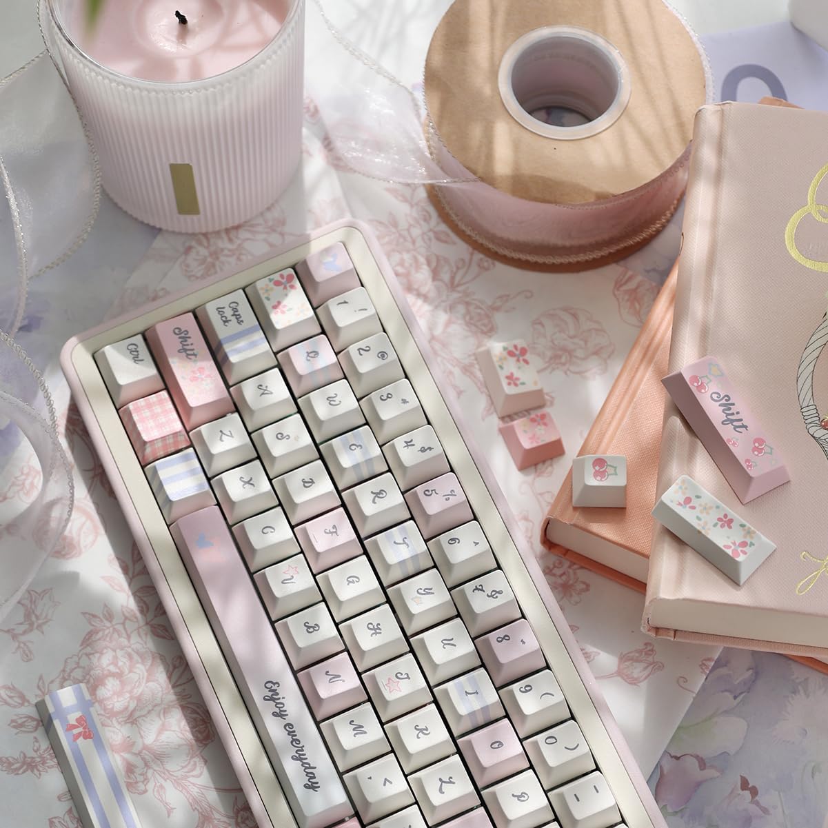 156 Tasten PBT Dye Sub Individuelle Lila Tastenkappen URE Profil Schmetterling Tastenkappen-Set Passend für 95% 75% 65% 60% Cherry Mx Switches Mechanische Tastatur