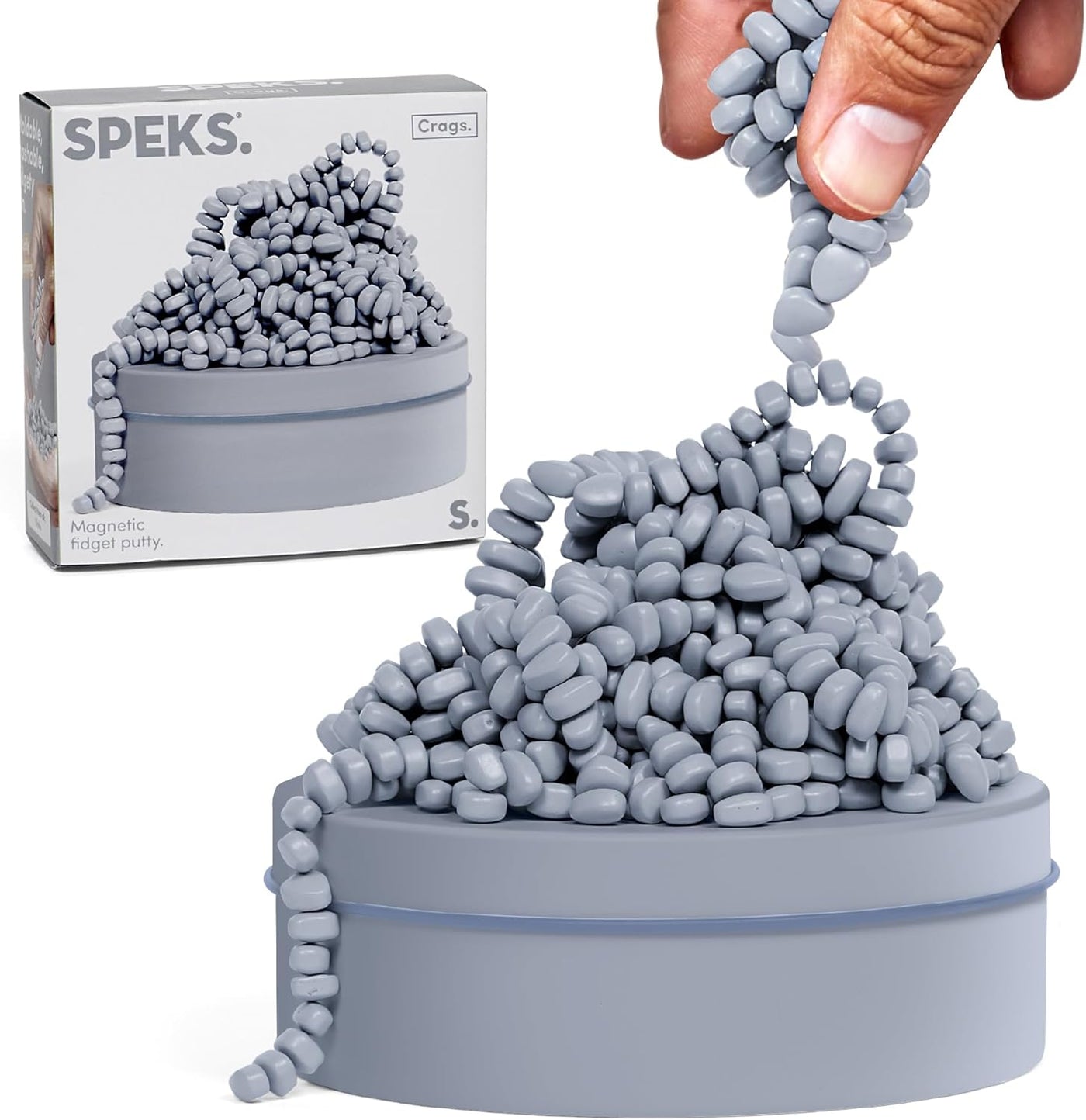 Speks Original Crags Ferrit-Knetmasse | 500+ Ferritsteine in einer Dose, Fidget-Spielzeug zur Stresslinderung, sensorisches Schreibtischspielzeug für Erwachsene & Jugendliche ab 14 | Rose, Groß