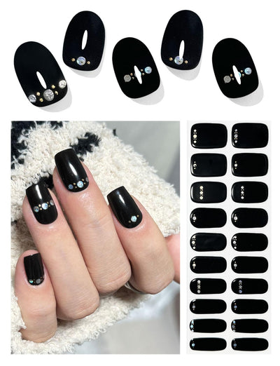 Semi Cured Gel Nail Strips, 20 Stück Gel Nagelaufkleber UV, Wraps für DIY Maniküre zu Hause (Transparent)