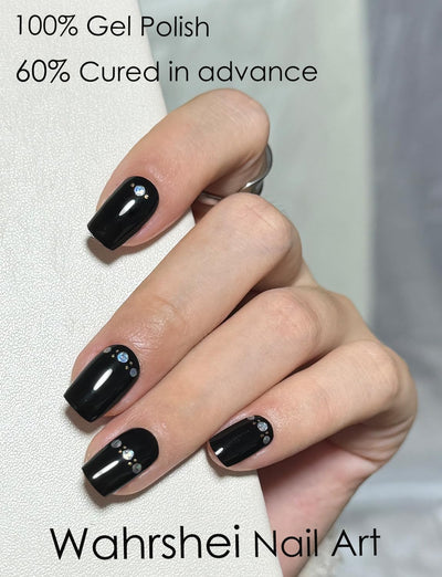 Semi Cured Gel Nail Strips, 20 Stück Gel Nagelaufkleber UV, Wraps für DIY Maniküre zu Hause (Transparent)