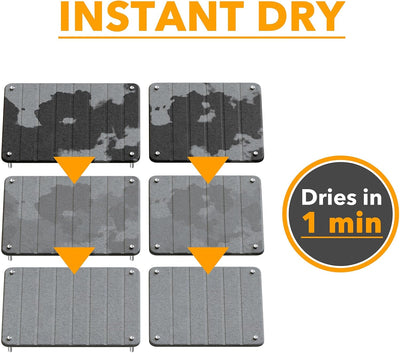 SpaceAid 2er-Pack Stein-Abtropfmatten für die Küchenarbeitsplatte – Erweiterbare, saugfähige Abtropfunterlage, Schnell trocknende Kieselgur-Matte, Absorbierende Spülstein-Matte (Grau)