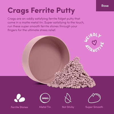 Speks Original Crags Ferrit-Knetmasse | 500+ Ferritsteine in einer Dose, Fidget-Spielzeug zur Stresslinderung, sensorisches Schreibtischspielzeug für Erwachsene & Jugendliche ab 14 | Rose, Groß