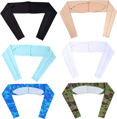 4 Stück UV-Schutz Sonnenschal Kühlende Armsleeves mit Daumenloch für Frauen und Männer Radfahren, Autofahren, Golf Ärmelüberzug