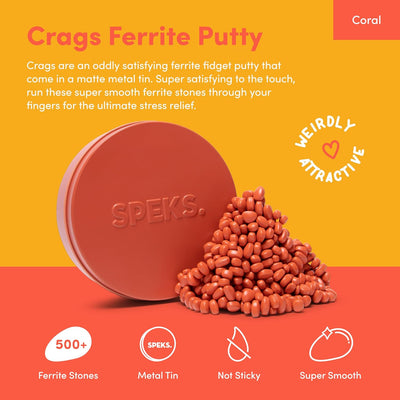 Speks Original Crags Ferrit-Knetmasse | 500+ Ferritsteine in einer Dose, Fidget-Spielzeug zur Stresslinderung, sensorisches Schreibtischspielzeug für Erwachsene & Jugendliche ab 14 | Rose, Groß