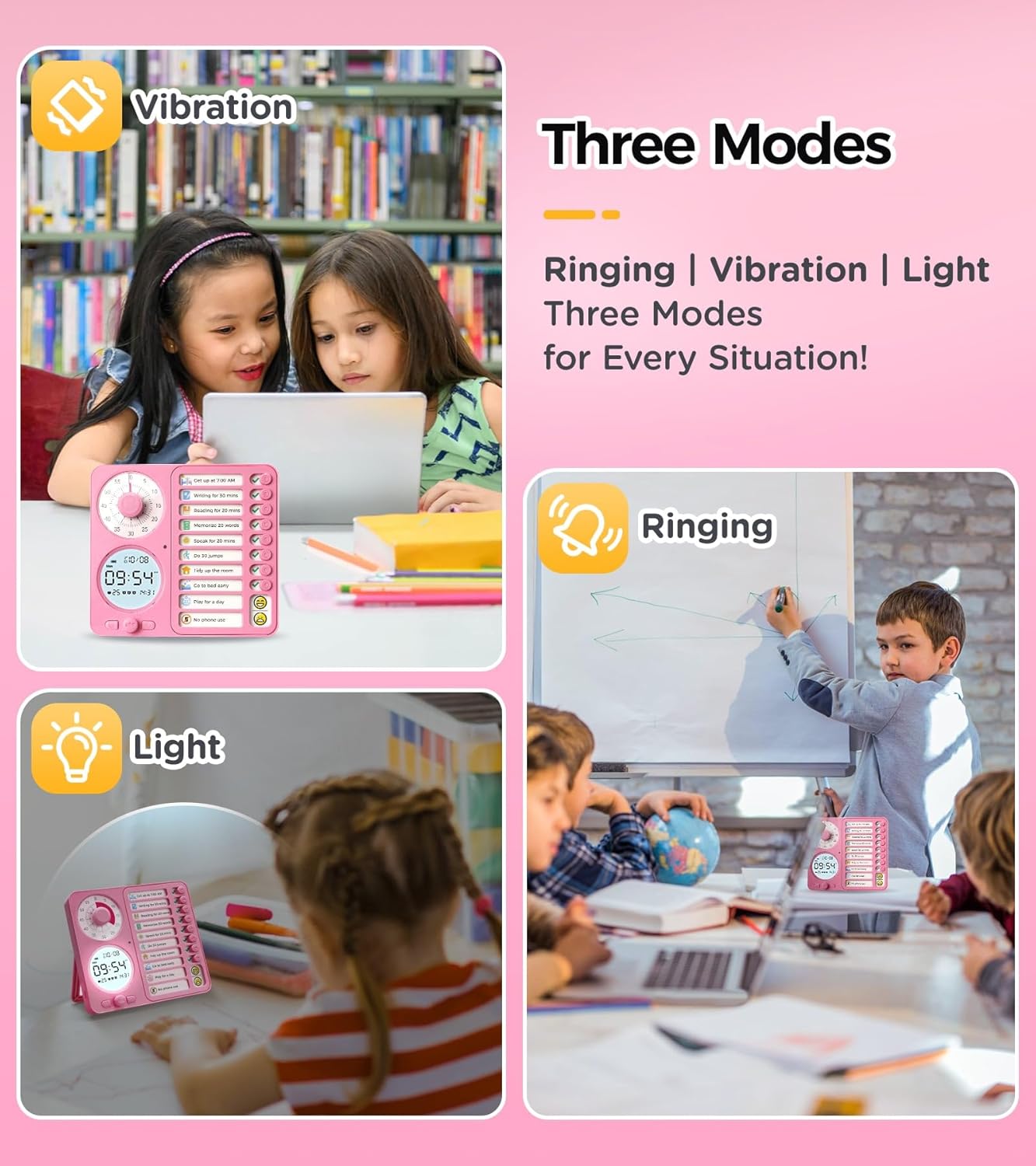 Visueller Timer & Digitaler Wecker für Kinder und Erwachsene: Lautloses Zeitmanagement-Tool mit To-do-Liste für Zuhause, Küche, Schule, Lehrer und Klassenzimmer, Aufgabenplan für Kinder