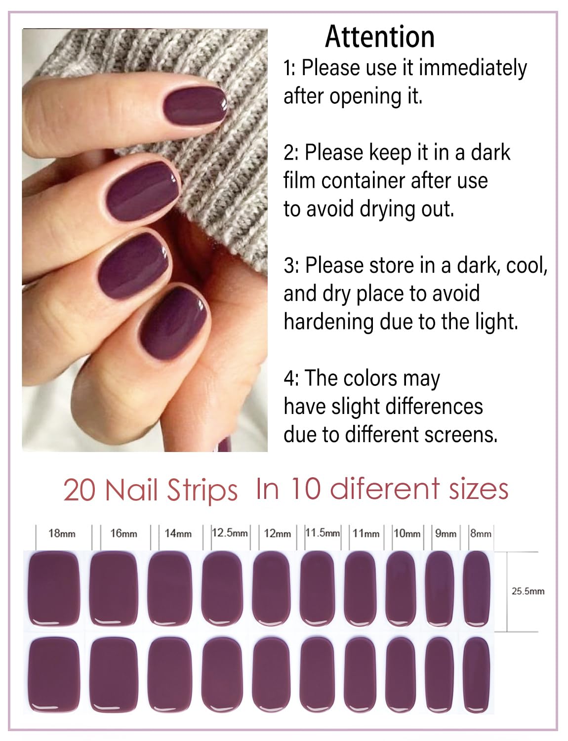 Semi Cured Gel Nail Strips, 20 Stück Gel Nagelaufkleber UV, Wraps für DIY Maniküre zu Hause (Transparent)