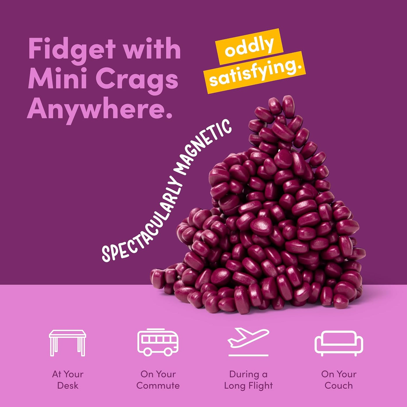 Speks Original Crags Ferrit-Knetmasse | 500+ Ferritsteine in einer Dose, Fidget-Spielzeug zur Stresslinderung, sensorisches Schreibtischspielzeug für Erwachsene & Jugendliche ab 14 | Rose, Groß