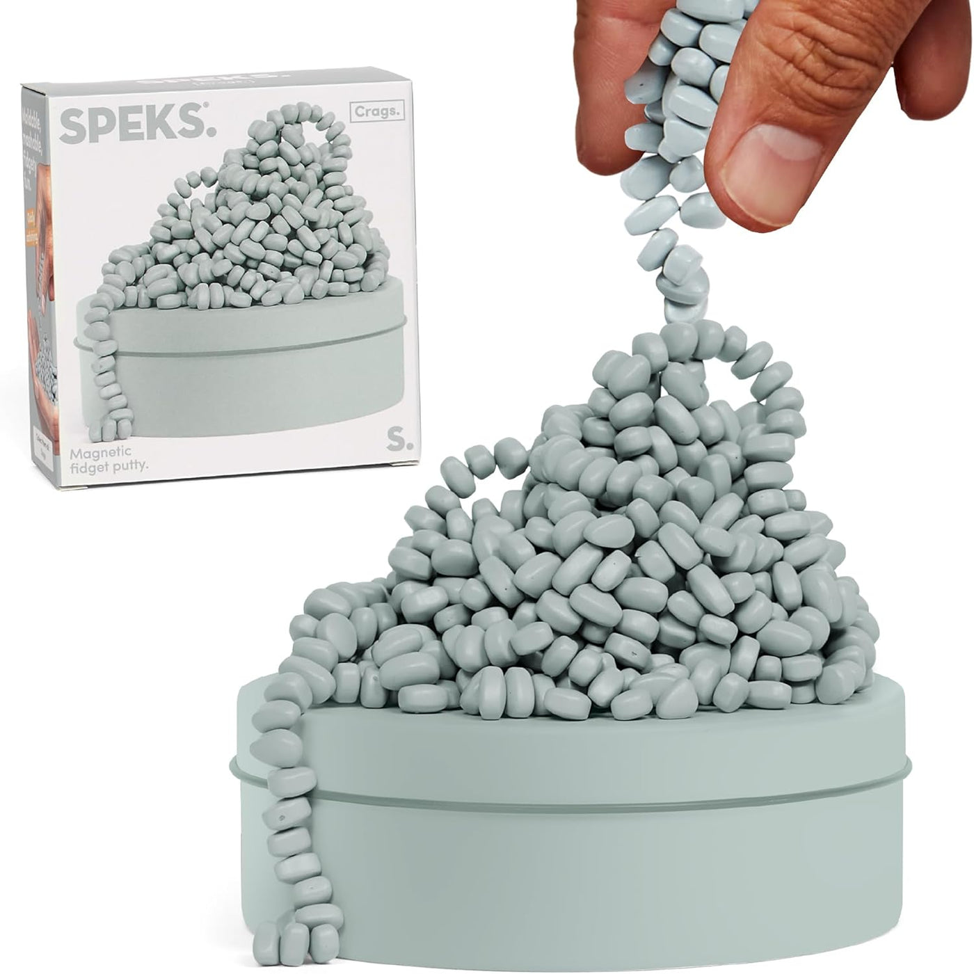 Speks Original Crags Ferrit-Knetmasse | 500+ Ferritsteine in einer Dose, Fidget-Spielzeug zur Stresslinderung, sensorisches Schreibtischspielzeug für Erwachsene & Jugendliche ab 14 | Rose, Groß
