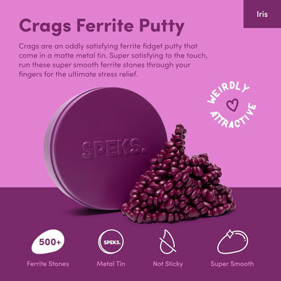 Speks Original Crags Ferrit-Knetmasse | 500+ Ferritsteine in einer Dose, Fidget-Spielzeug zur Stresslinderung, sensorisches Schreibtischspielzeug für Erwachsene & Jugendliche ab 14 | Rose, Groß