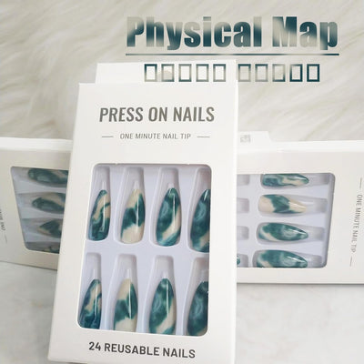 24 Stück Sommer Press-on-Nägel French Tips Medium Mandel Acryl Künstliche Nägel Sonnennägel zum Aufkleben Glänzende Orange Kurvenlinie Künstliche Nagelwellen Gelkleber Fingernägel für Maniküre Kunst Frauen Mädchen