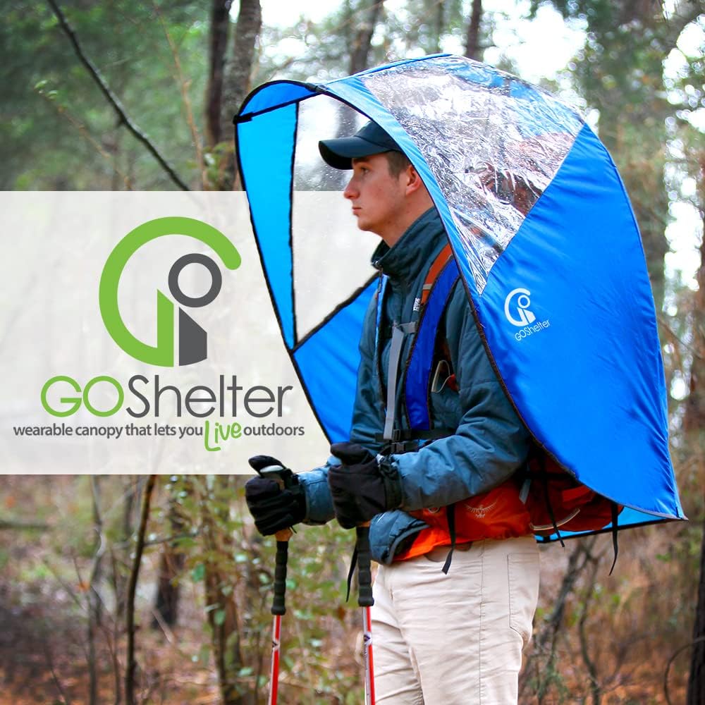 Tragbarer Regenschirm – Freihändiger Regenschutz für Erwachsene, Regenschirm-Rucksack, tragbarer Schattenspender-Rucksack, tragbares Vordach – Hergestellt in den USA