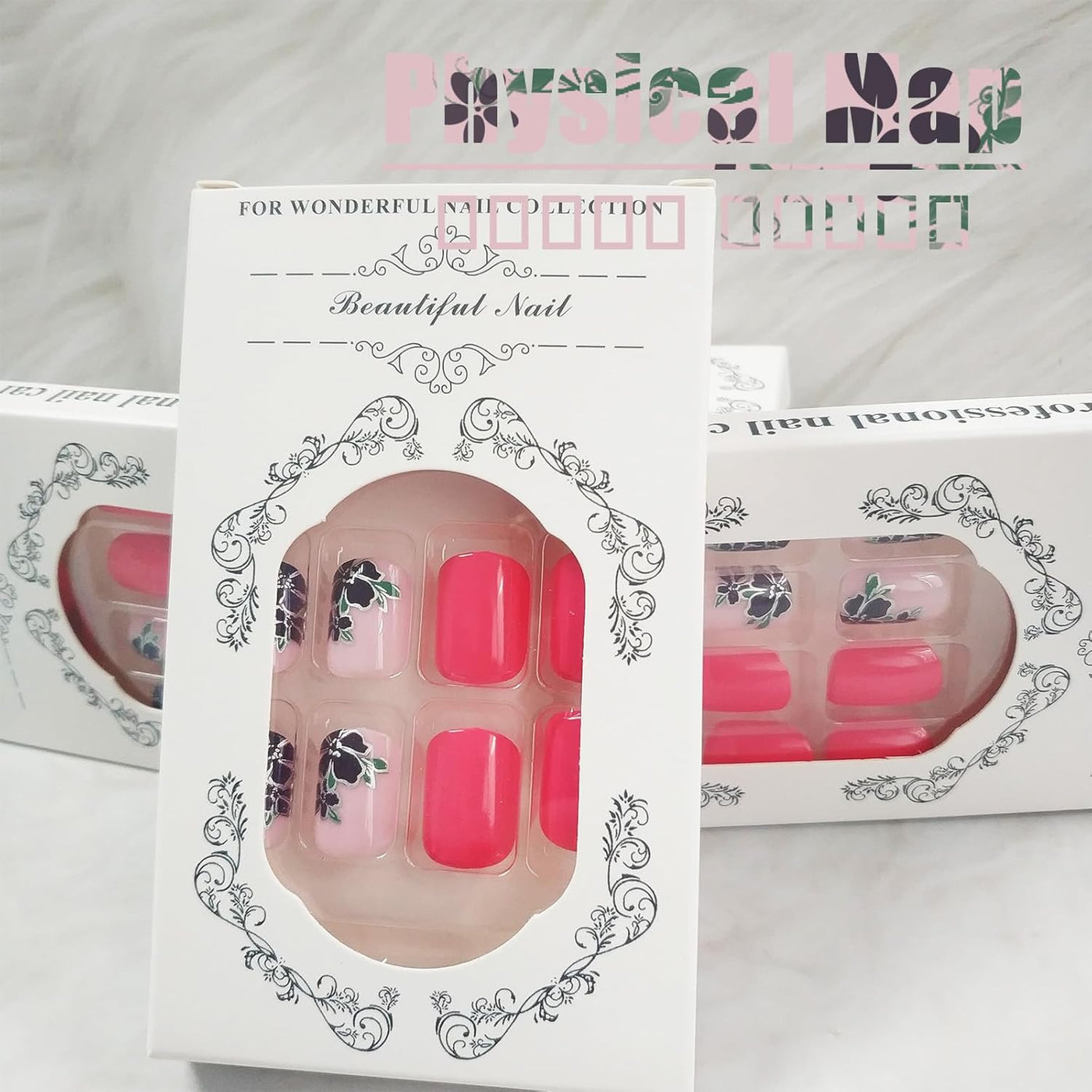 24 Stück Sommer Press-on-Nägel French Tips Medium Mandel Acryl Künstliche Nägel Sonnennägel zum Aufkleben Glänzende Orange Kurvenlinie Künstliche Nagelwellen Gelkleber Fingernägel für Maniküre Kunst Frauen Mädchen