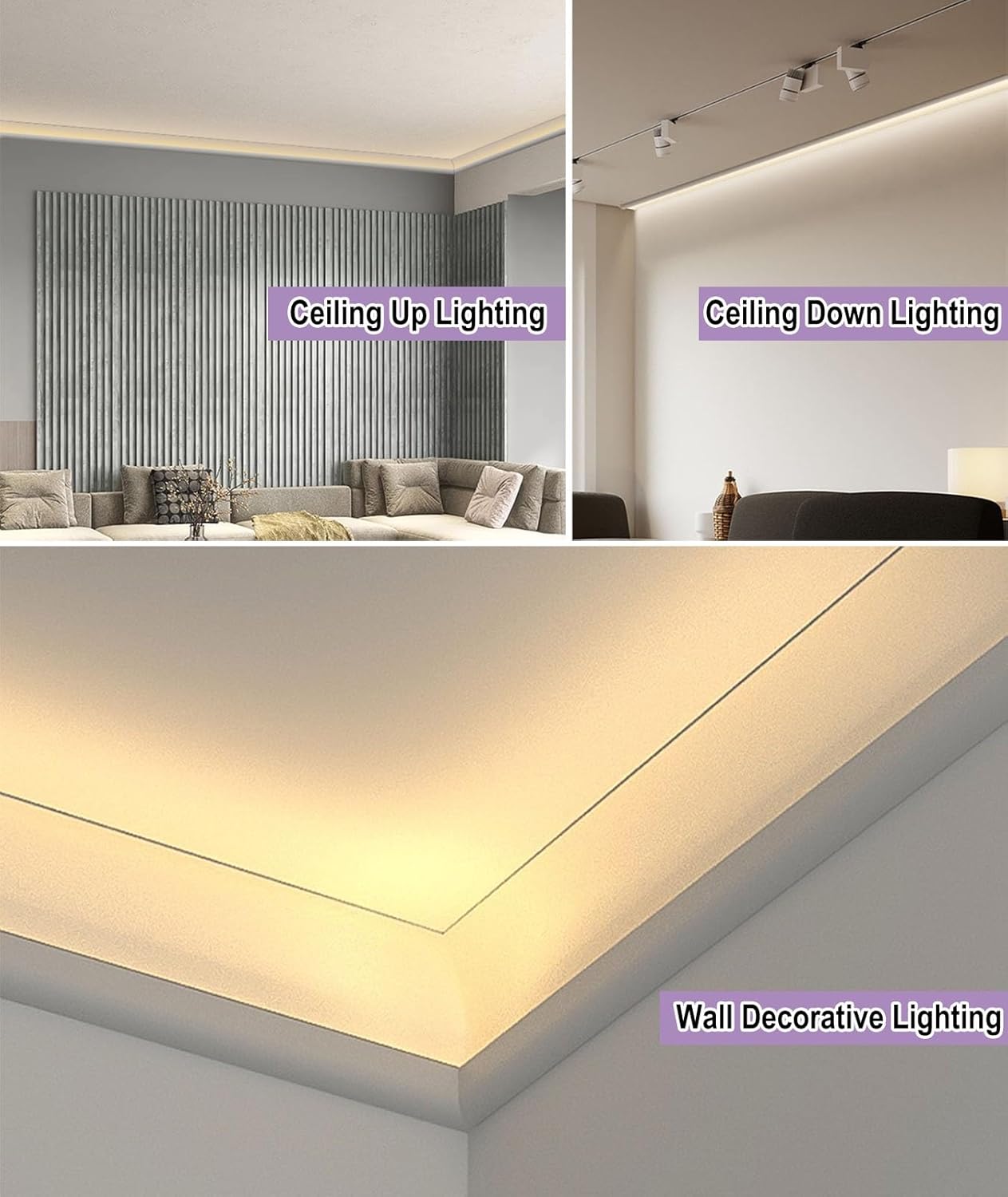 Crown Moulding LED-Kanal Aluminiumprofil, Indirekte Beleuchtung Zierleiste für Decke Boden Wand, Gesims- und Zierleisten-Diffusor 1m 1.2m 2m 4m 10m 18m (Weiß, 4 Meter/13.1 ft)