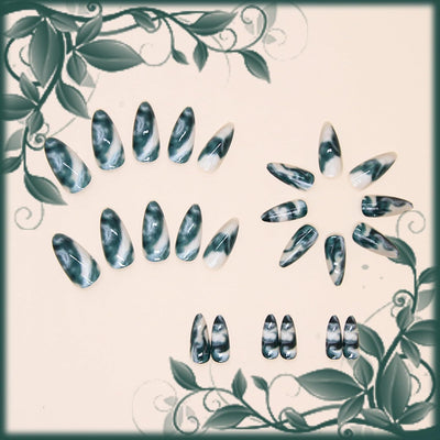 24 Stück Sommer Press-on-Nägel French Tips Medium Mandel Acryl Künstliche Nägel Sonnennägel zum Aufkleben Glänzende Orange Kurvenlinie Künstliche Nagelwellen Gelkleber Fingernägel für Maniküre Kunst Frauen Mädchen