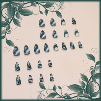 24 Stück Sommer Press-on-Nägel French Tips Medium Mandel Acryl Künstliche Nägel Sonnennägel zum Aufkleben Glänzende Orange Kurvenlinie Künstliche Nagelwellen Gelkleber Fingernägel für Maniküre Kunst Frauen Mädchen
