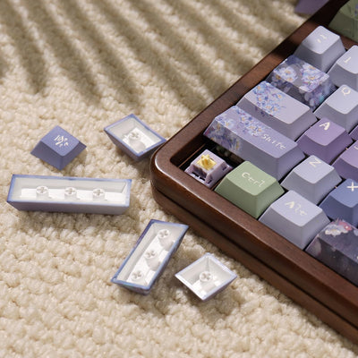 156 Tasten PBT Dye Sub Individuelle Lila Tastenkappen URE Profil Schmetterling Tastenkappen-Set Passend für 95% 75% 65% 60% Cherry Mx Switches Mechanische Tastatur