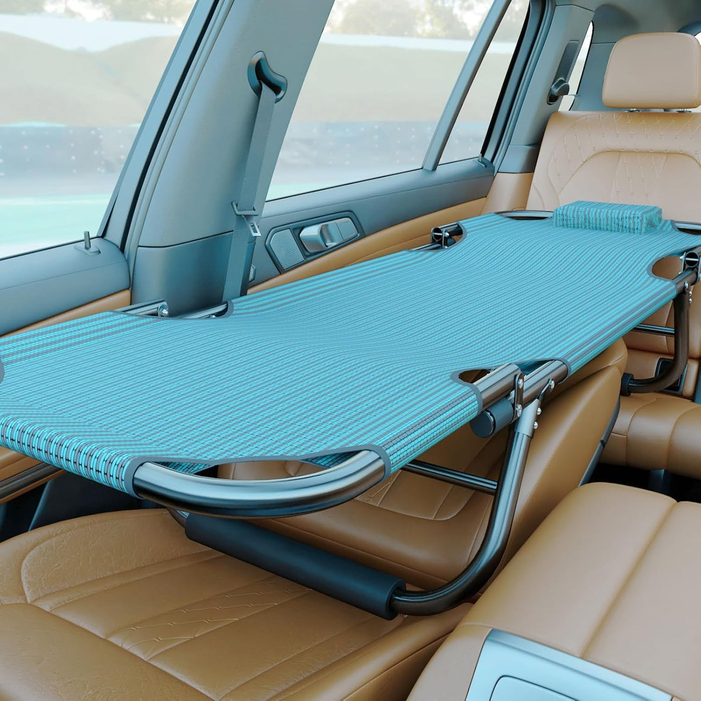 Tragbares Klappbares Campingbett Auto-Reisebett Nicht-aufblasbare Tragbare Universelle Schlaflösung Camping-Essentials Bett Büro Outdoor-Campingbett Roadtrip-Campingbett