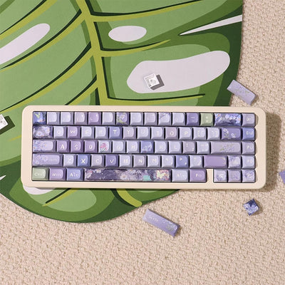 156 Tasten PBT Dye Sub Individuelle Lila Tastenkappen URE Profil Schmetterling Tastenkappen-Set Passend für 95% 75% 65% 60% Cherry Mx Switches Mechanische Tastatur