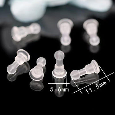 Undurchdringliche weiche, lange Ohrstecker-Verschlüsse für durchstochene Ohren, 50 Stück, TPE-Material in medizinischer Qualität, bequemer Sitz für alle Ohrringe (Doppelkugeln)