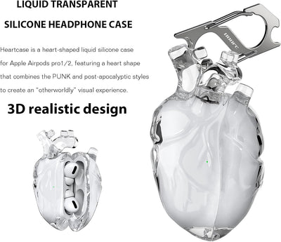 Flüssige Silikonhülle für AirPods Pro 2 – Kreatives Herzdesign, geeignet für Apple AirPods Pro 2. Generation Ladecase (Rot, AirPods Pro 1. / 2. Generation)