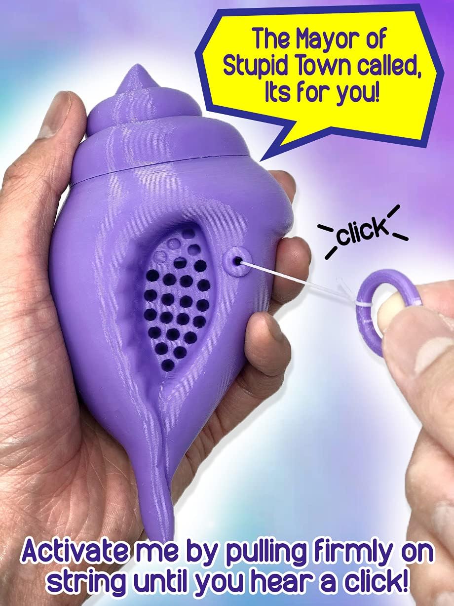 MunnyGrubbers - Original Mystic Conch Shell - Nicht-kanonische Parodie der Magic Conch Shell - Stelle eine JA- oder NEIN-Frage und ziehe die Schnur - Wahrsagen - Entscheidungsfindung - (V4+ Lavendel)