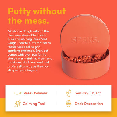 Speks Original Crags Ferrit-Knetmasse | 500+ Ferritsteine in einer Dose, Fidget-Spielzeug zur Stresslinderung, sensorisches Schreibtischspielzeug für Erwachsene & Jugendliche ab 14 | Rose, Groß