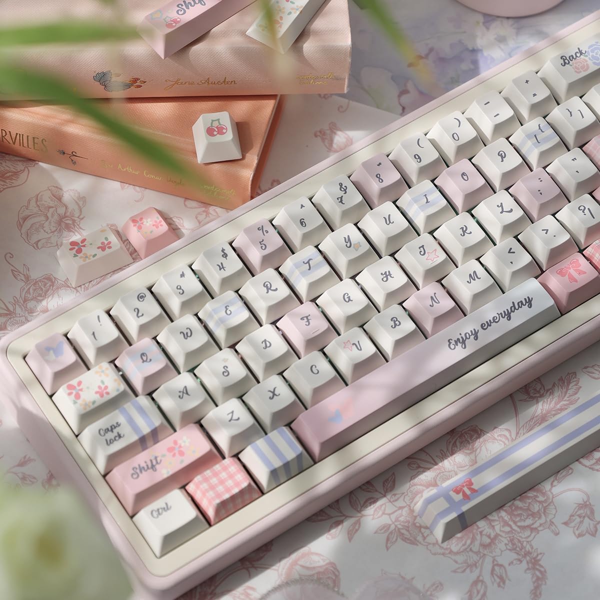156 Tasten PBT Dye Sub Individuelle Lila Tastenkappen URE Profil Schmetterling Tastenkappen-Set Passend für 95% 75% 65% 60% Cherry Mx Switches Mechanische Tastatur