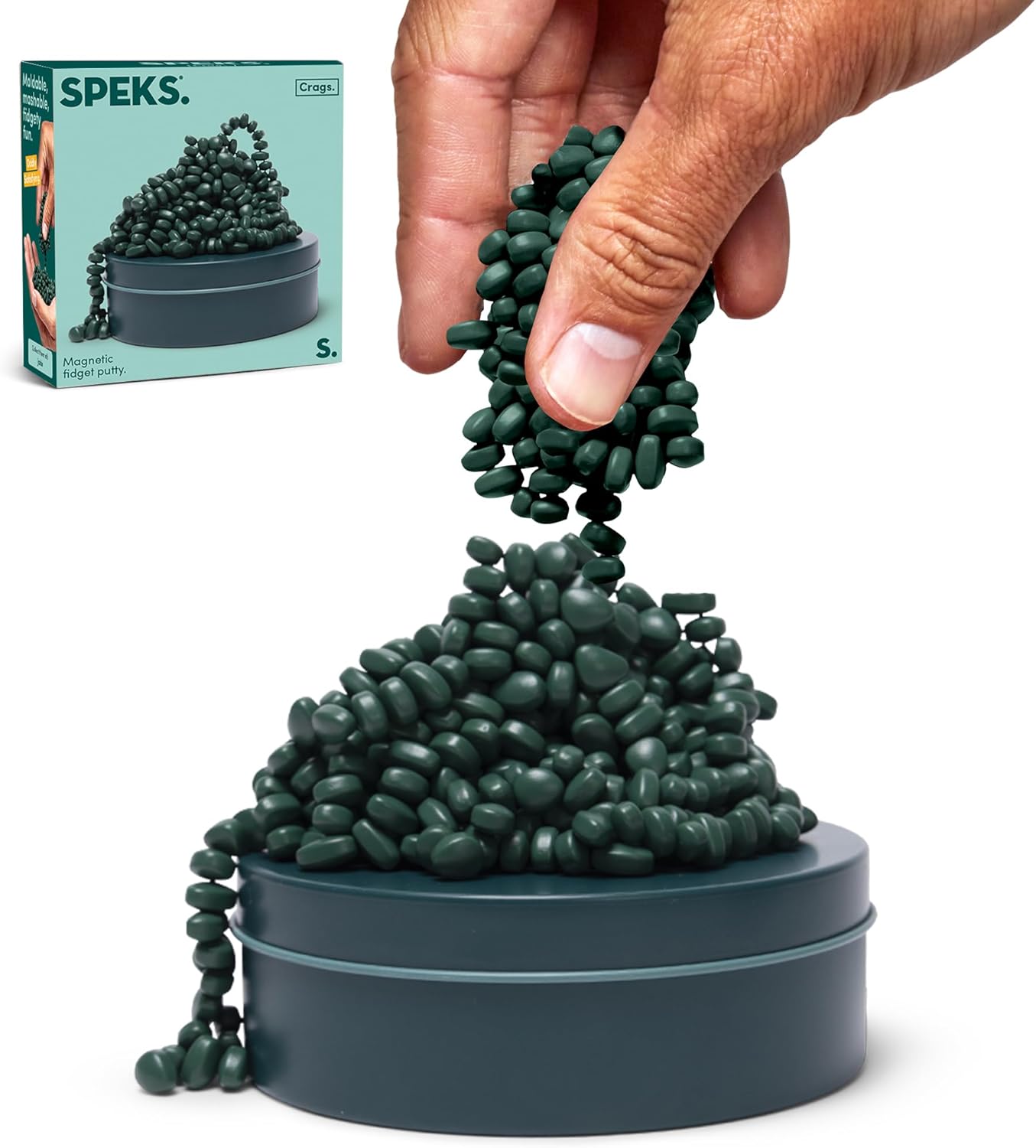 Speks Original Crags Ferrit-Knetmasse | 500+ Ferritsteine in einer Dose, Fidget-Spielzeug zur Stresslinderung, sensorisches Schreibtischspielzeug für Erwachsene & Jugendliche ab 14 | Rose, Groß