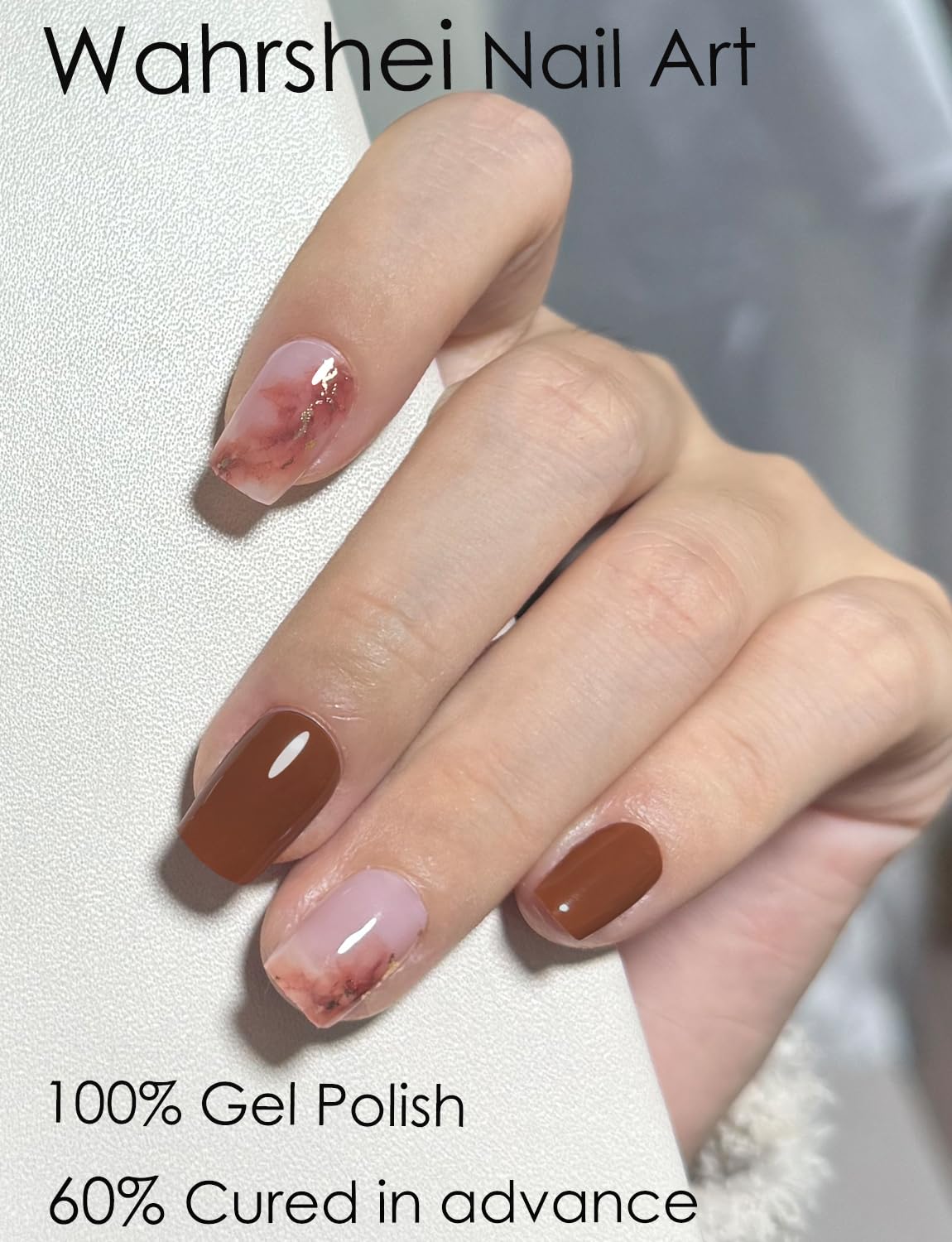 Semi Cured Gel Nail Strips, 20 Stück Gel Nagelaufkleber UV, Wraps für DIY Maniküre zu Hause (Transparent)