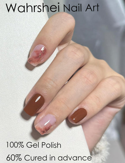 Semi Cured Gel Nail Strips, 20 Stück Gel Nagelaufkleber UV, Wraps für DIY Maniküre zu Hause (Transparent)