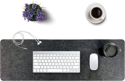 DawnTrees Filz-Schreibtischunterlage, Tastaturmatte (90x30 cm), große Filz-Mausmatte, XL-Computer-Schreibtischmatte, Schreibtischschutz für das Büro (Hellgrau)