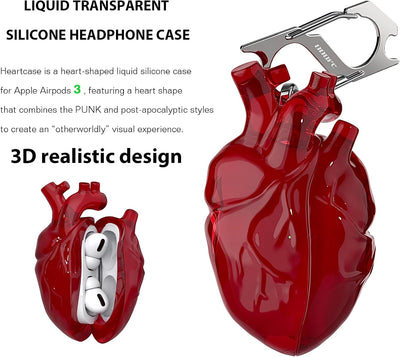 Flüssige Silikonhülle für AirPods Pro 2 – Kreatives Herzdesign, geeignet für Apple AirPods Pro 2. Generation Ladecase (Rot, AirPods Pro 1. / 2. Generation)