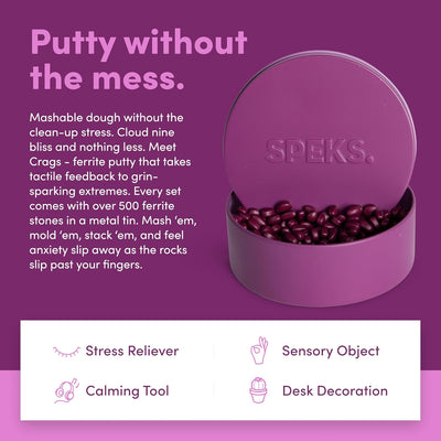 Speks Original Crags Ferrit-Knetmasse | 500+ Ferritsteine in einer Dose, Fidget-Spielzeug zur Stresslinderung, sensorisches Schreibtischspielzeug für Erwachsene & Jugendliche ab 14 | Rose, Groß