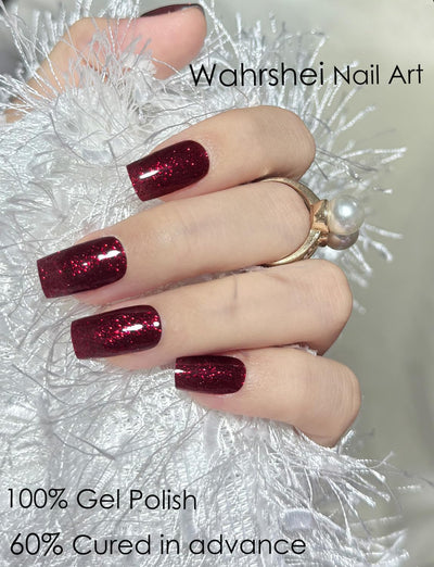 Semi Cured Gel Nail Strips, 20 Stück Gel Nagelaufkleber UV, Wraps für DIY Maniküre zu Hause (Transparent)