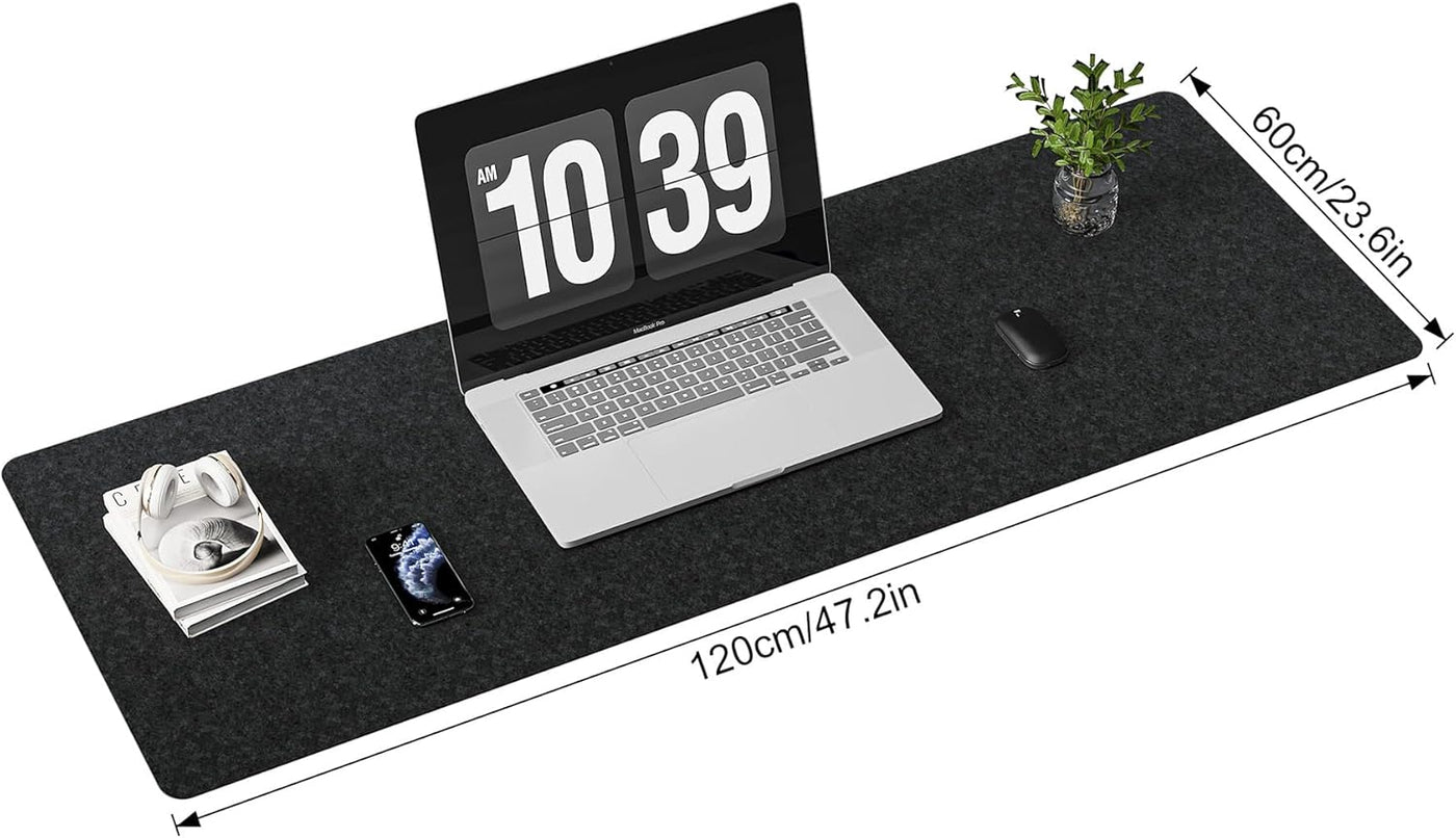 DawnTrees Filz-Schreibtischunterlage, Tastaturmatte (90x30 cm), große Filz-Mausmatte, XL-Computer-Schreibtischmatte, Schreibtischschutz für das Büro (Hellgrau)