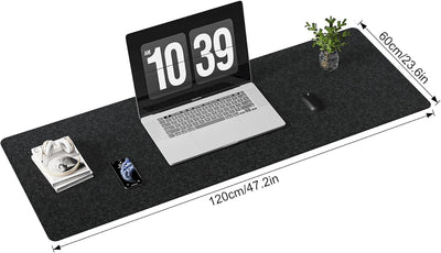 DawnTrees Filz-Schreibtischunterlage, Tastaturmatte (90x30 cm), große Filz-Mausmatte, XL-Computer-Schreibtischmatte, Schreibtischschutz für das Büro (Hellgrau)