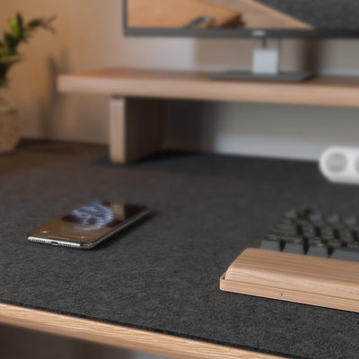 DawnTrees Filz-Schreibtischunterlage, Tastaturmatte (90x30 cm), große Filz-Mausmatte, XL-Computer-Schreibtischmatte, Schreibtischschutz für das Büro (Hellgrau)