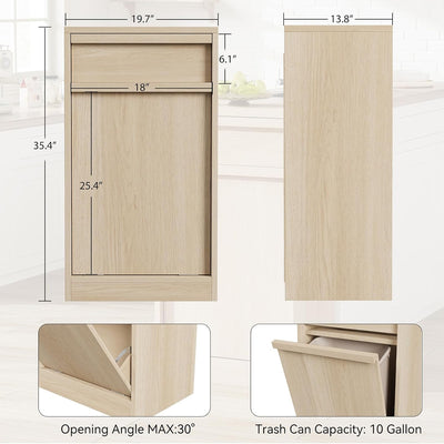 GarveeHome Doppelt Kippbarer Mülleimerschrank, Moderner Mülleimerschrank mit 20 Gallonen Stauraum, Versteckter freistehender Mülleimerschrank / Wäschekorb für Küche, Ess- und Wohnzimmer