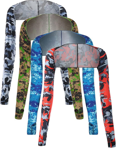 4 Stück UV-Schutz Sonnenschal Kühlende Armsleeves mit Daumenloch für Frauen und Männer Radfahren, Autofahren, Golf Ärmelüberzug