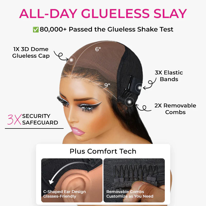 ISEE M-Cap Wear & Go Perücke – 9x6 HD Lace Glueless Perücke mit seidig glattem Haar, vorgebleicht & mit feinen Knoten