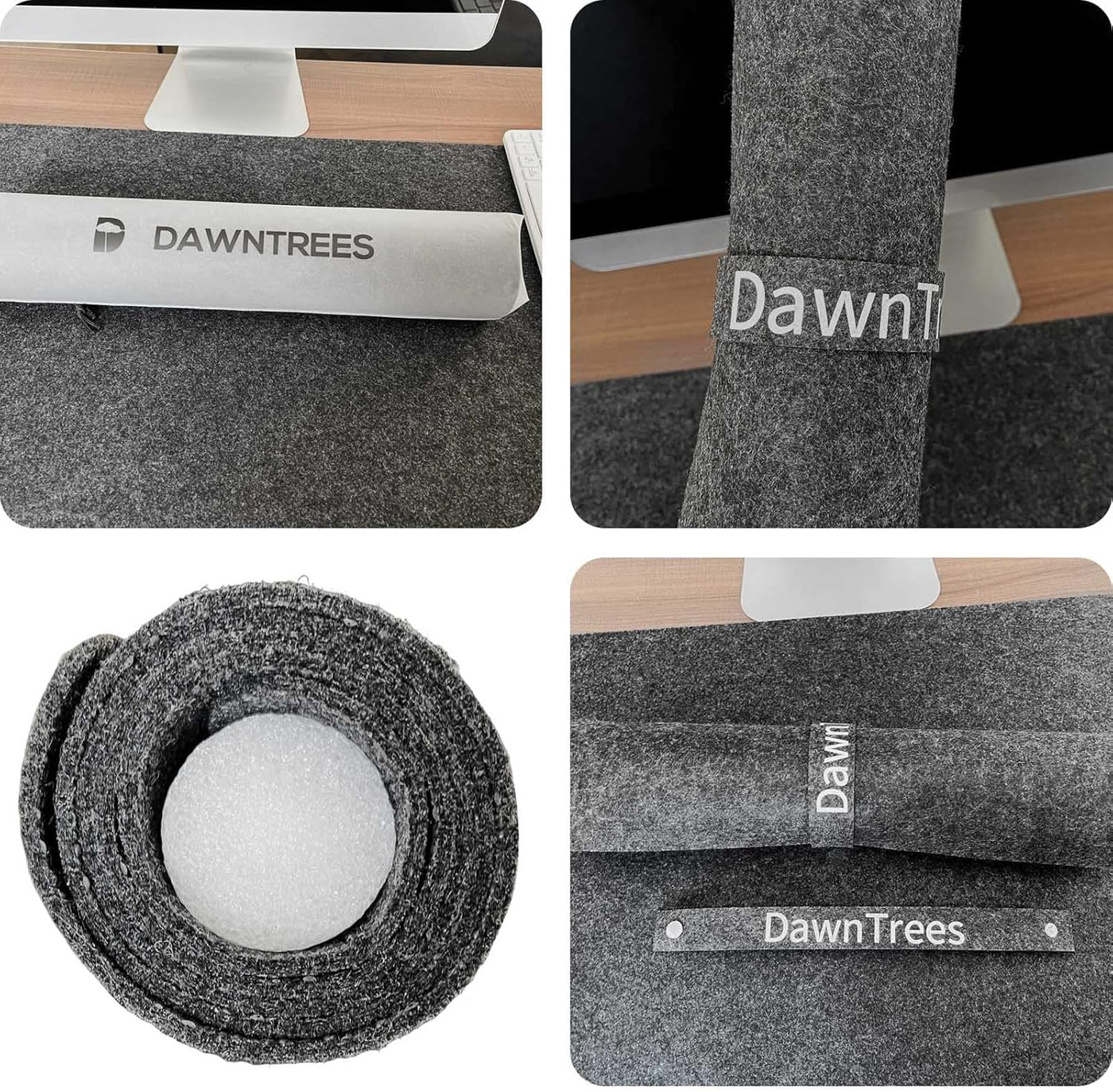DawnTrees Filz-Schreibtischunterlage, Tastaturmatte (90x30 cm), große Filz-Mausmatte, XL-Computer-Schreibtischmatte, Schreibtischschutz für das Büro (Hellgrau)