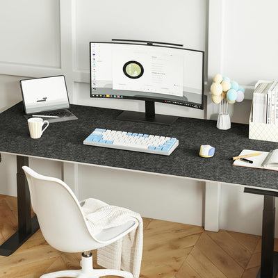 DawnTrees Filz-Schreibtischunterlage, Tastaturmatte (90x30 cm), große Filz-Mausmatte, XL-Computer-Schreibtischmatte, Schreibtischschutz für das Büro (Hellgrau)