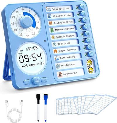 Visueller Timer & Digitaler Wecker für Kinder und Erwachsene: Lautloses Zeitmanagement-Tool mit To-do-Liste für Zuhause, Küche, Schule, Lehrer und Klassenzimmer, Aufgabenplan für Kinder