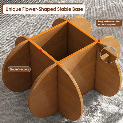 Schwarzer Couchtisch, 31,5" runder Glastisch für das Wohnzimmer, Mid-Century-Modern-Couchtisch, einzigartiger runder Beistelltisch mit Holzfuß