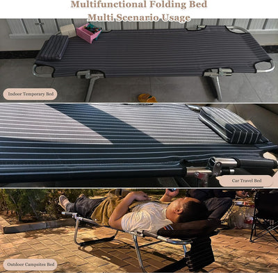 Tragbares Klappbares Campingbett Auto-Reisebett Nicht-aufblasbare Tragbare Universelle Schlaflösung Camping-Essentials Bett Büro Outdoor-Campingbett Roadtrip-Campingbett