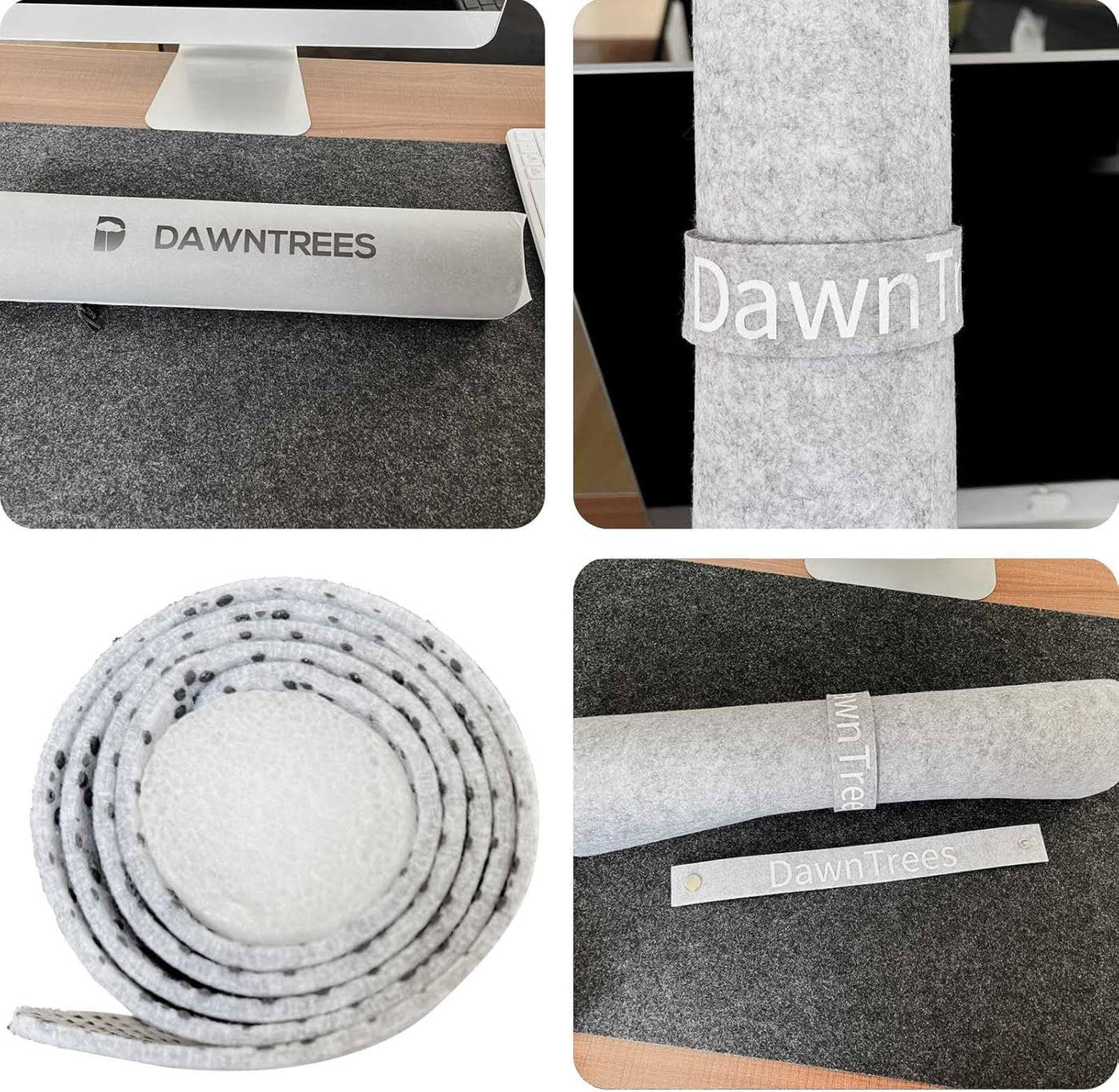 DawnTrees Filz-Schreibtischunterlage, Tastaturmatte (90x30 cm), große Filz-Mausmatte, XL-Computer-Schreibtischmatte, Schreibtischschutz für das Büro (Hellgrau)