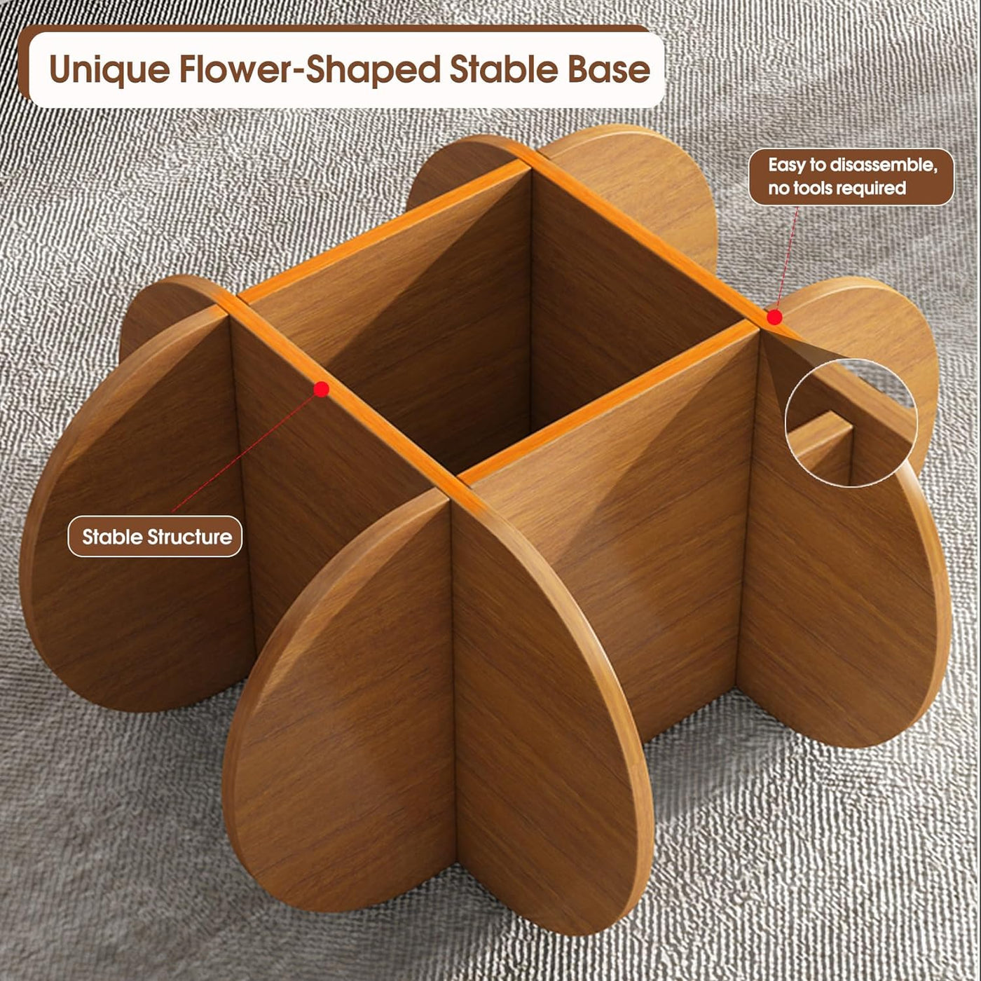Schwarzer Couchtisch, 31,5" runder Glastisch für das Wohnzimmer, Mid-Century-Modern-Couchtisch, einzigartiger runder Beistelltisch mit Holzfuß